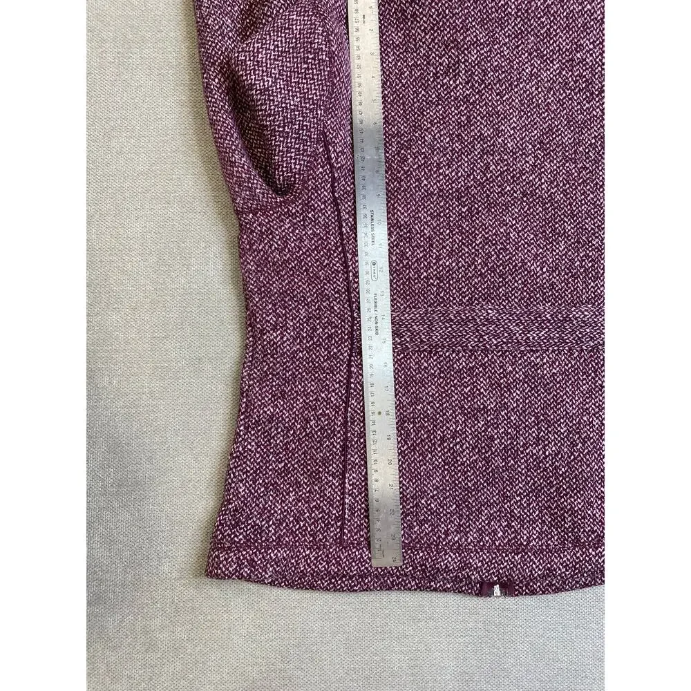 Talbots Womens Burgundy Full Zip Herringbone Fleece Jacket Size XL - Picture 9 of 9